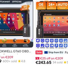 FOXWELL gt60 OBD2 Bluetooth Car Diagnostic Tool All System Bi-Directional Test CANFD OBD Code