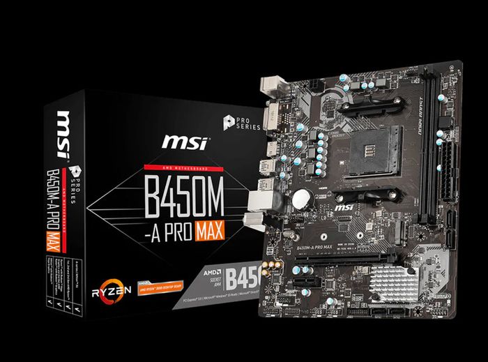 MSI B450M-A PRO MAX Socket AM4 DDR4 Micro ATX M.2 USB 3.2 Gaming Desktop Motherboard