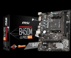 MSI B450M-A PRO MAX Socket AM4 DDR4 Micro ATX M.2 USB 3.2 Gaming Desktop Motherboard