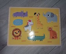 In The Zoo Wooden Insert Animal Puzzle - 7 Animals - Age - 12 Months +