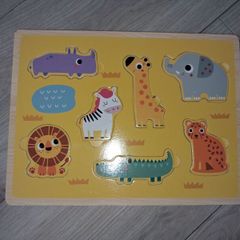 In The Zoo Wooden Insert Animal Puzzle - 7 Animals - Age - 12 Months +