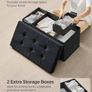 NEW SALE | Storage Ottoman, Foldable Velvet Storage Bench, Footstool, 2 Extra Storage Boxes, 38 x 76 x 38 cm, 300 kg Load Capacity, for Hallway, Living Room, Bedroom Image 4