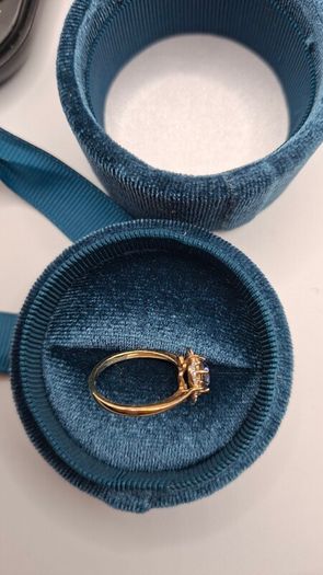9 ct  blue sapphire and diamond ring size N