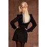 redial black coat with puffer shoulders size s-m Image 2