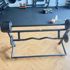 HIT Fitness Adjustable Barbell & EZ Curl Bar Set with Stand