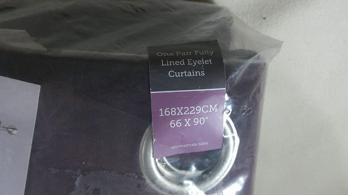 Night Shade Luxe Velvet Purple Thermal Blackout Eyelet Curtains 66x90 Pair New