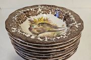 Palissy Royal Worcester Game Series Dessert Bowls x 8