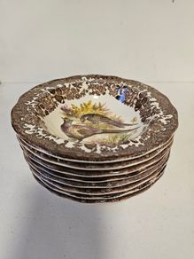 Palissy Royal Worcester Game Series Dessert Bowls x 8