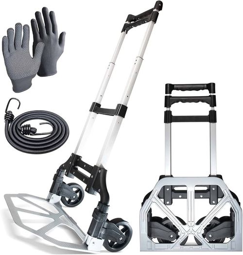 NEW SALE Heavy Duty Folding Hand Truck Aluminium Trolley Multi Purpose Barrow Sack Hand Truck 80KG Load Capacity