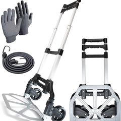 NEW SALE Heavy Duty Folding Hand Truck Aluminium Trolley Multi Purpose Barrow Sack Hand Truck 80KG Load Capacity
