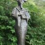 Vintage Egyptian  Figure of Osiris 10" (made of some metal, a few cracks visible in the photos, mounted on a marble base) Image 7
