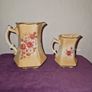 Antique pair of Rockingham Staffordshire floral jugs Image 4