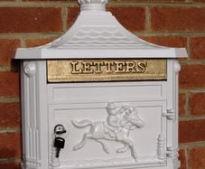 Aluminium Post Box Wall Mounted White D2433