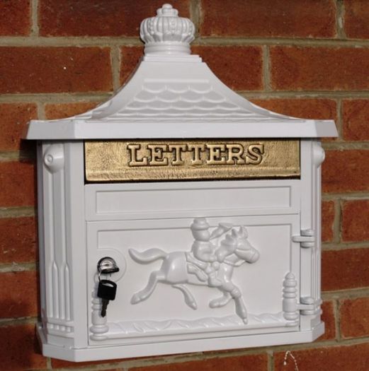 Aluminium Post Box Wall Mounted White D2433