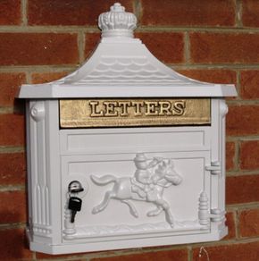 Aluminium Post Box Wall Mounted White D2433
