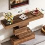 Farmhouse Console Table 42.5 Inch Narrow Sofa Table with Geometric Base Rustic Entryway Accent Table Image 5
