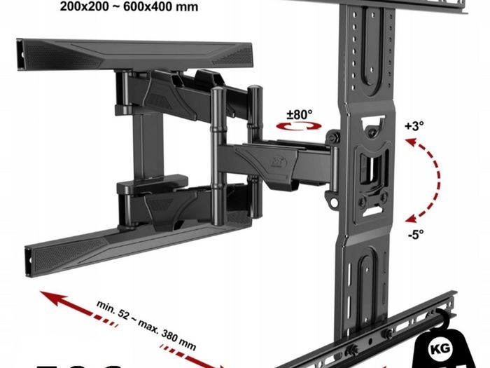 TV Mount Bracket Tilt Swivel Full Motion Feature Wall 45-75"