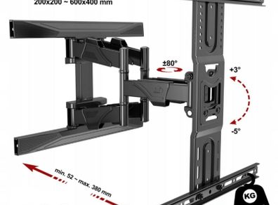TV Mount Bracket Tilt Swivel Full Motion Feature Wall 45-75"