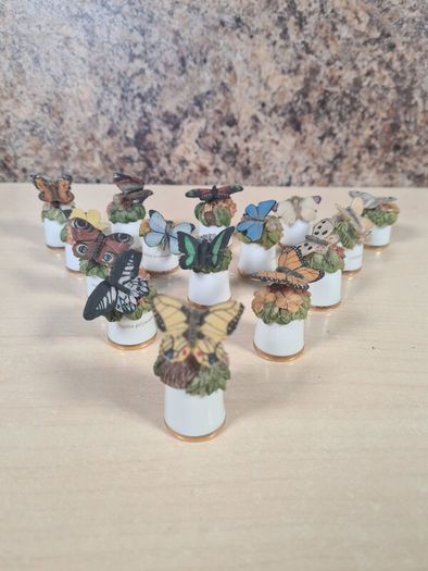 Scotland Direct Butterfly thimble set collection x 15 Sutherland England vintage