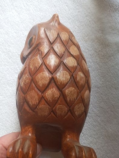 Hardwood carved Tawny owls