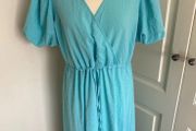 ICHI turquoise dress size 10