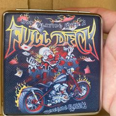 Black clown and deck cards tobacco case