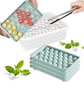 Sphere Ice Cube Tray with Lid and Bin Ice Ball Molds for Freezer 99pcs Ice Making Mold with Ice Container and Tong