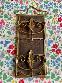 Oak and Brass Letter Rack