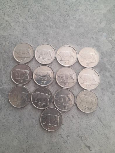 13 x Irish 5p coins see add for years