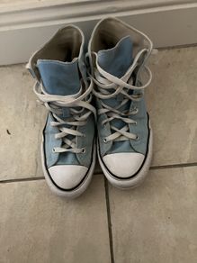 Blue high top Converse women trainers