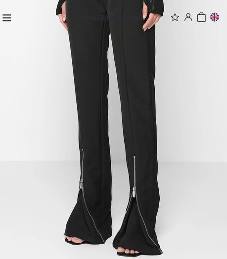 Maniere De Voir Black High Rise Slim Fit Pants UK 10