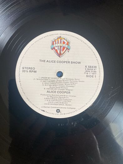 Alice cooper "The Alice Cooper Show" vinyl