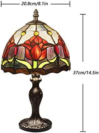 Table Lamp Stained Glass Table Light, Handmade Desk Bedside Table Night Lamp, Antique Art Craft Gifts Lover Kid Living Room Bedroom Study Bookcase Desk Ligh