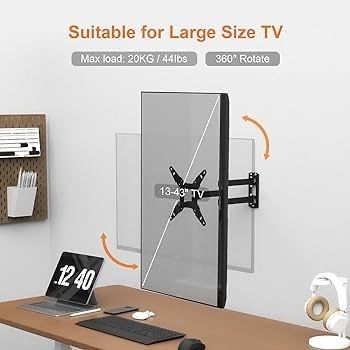 NEW SALE | GB1008-2 TV Wall Bracket for 13-43 inch TVs, TV Wall Mount for Flat & Curved TV, VESA 75x75MM to 200X200mm, up to 20KG, Tilt