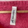 Mohair fuchsia pink oversized v neck sweater Italian brand Tensione In Image 3