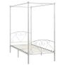 Canopy Bed Frame White Metal 90x200 cm Image 3