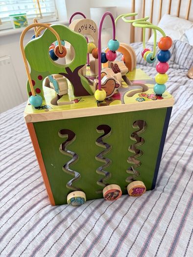 Zany zoo wooden activity cube