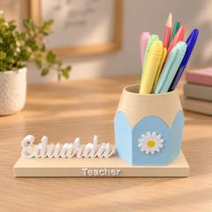 Personalized Name Pencil Holder - 3D - Daisy Design