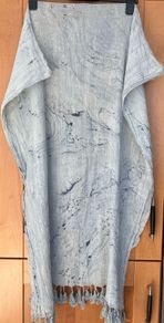 Ladies Pale Blue Crinkle Scarf