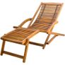 Deck Chair with Footrest Solid Acacia Wood Image 5