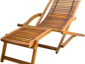 Deck Chair with Footrest Solid Acacia Wood