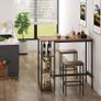Rectangular Bar Table with 3 Shelves, Kitchen Table, Kitchen Counter, Sturdy Metal Frame, 109 x 60 x 100 cm, Easy Assembly, Industrial Design, Vintage, Dark Brown Image 4