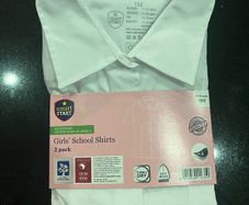Brand new 2 pack white short sleeve shirt school 11-12