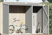 Garden Firewood Shed Grey 245x98x159 cm Galvanised Steel