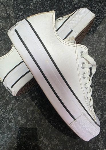 Converse All Star platform leather white