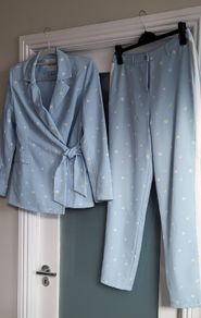 UNIQUE 21 Blue Floral Blazer & Trouser Suit Size 10UK