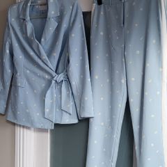 UNIQUE 21 Blue Floral Blazer & Trouser Suit Size 10UK