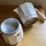 White Moka Pot Coffee Maker with Wooden Handle Image 4