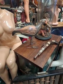 Vintage Hand Carved Wooden Bird