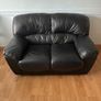 2 Seater Leather Look Black Sofa Image 8